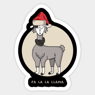 Fa la la llama funny christmas llama design Sticker